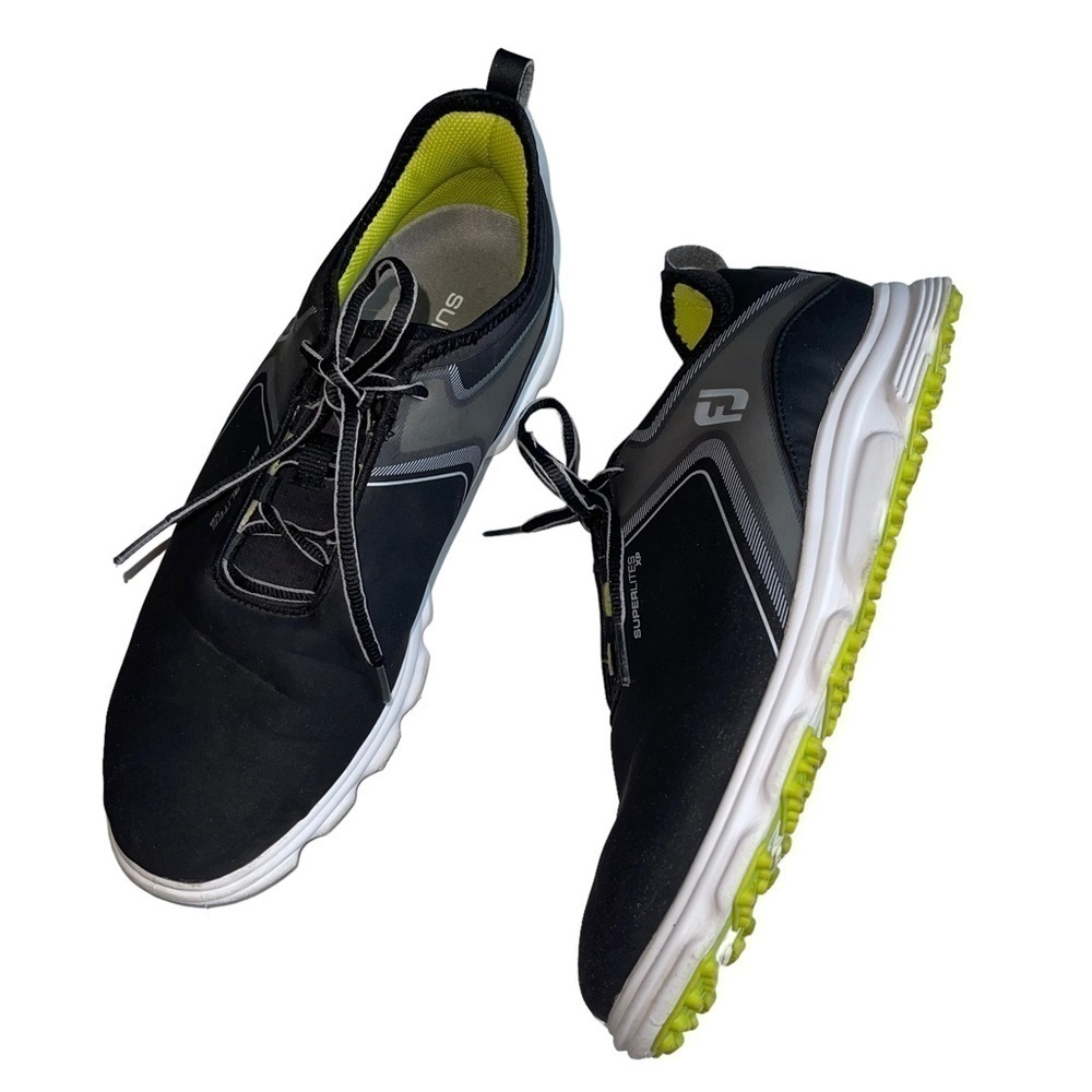 FootJoy Superlites XP Mens 9.5 Grey Lime Lightweight Spikeless Golf Shoes 58075